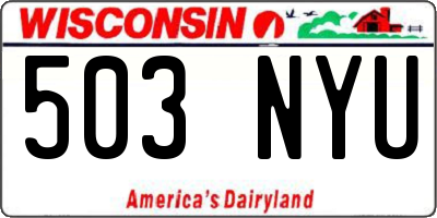 WI license plate 503NYU