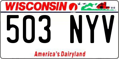 WI license plate 503NYV