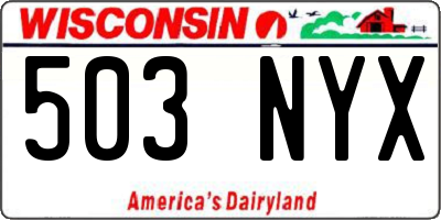 WI license plate 503NYX