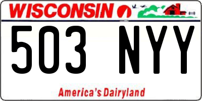 WI license plate 503NYY