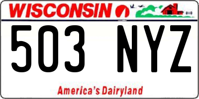 WI license plate 503NYZ