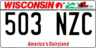 WI license plate 503NZC