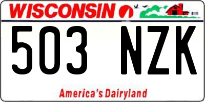 WI license plate 503NZK