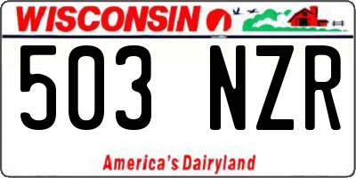 WI license plate 503NZR