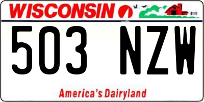 WI license plate 503NZW