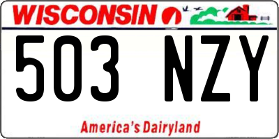 WI license plate 503NZY