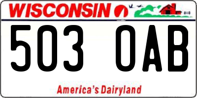 WI license plate 503OAB