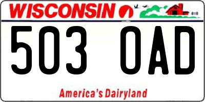 WI license plate 503OAD