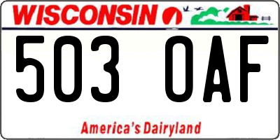 WI license plate 503OAF