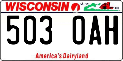 WI license plate 503OAH