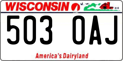 WI license plate 503OAJ