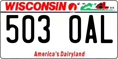WI license plate 503OAL