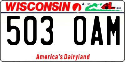 WI license plate 503OAM