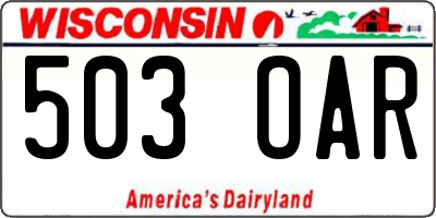 WI license plate 503OAR