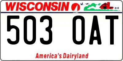 WI license plate 503OAT