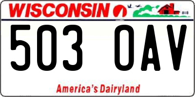 WI license plate 503OAV