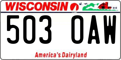 WI license plate 503OAW