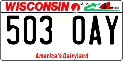 WI license plate 503OAY