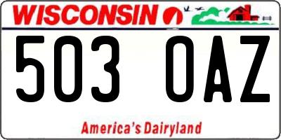 WI license plate 503OAZ