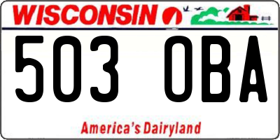 WI license plate 503OBA