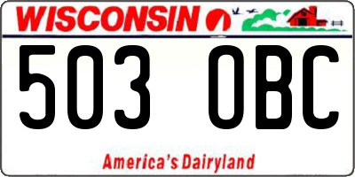 WI license plate 503OBC