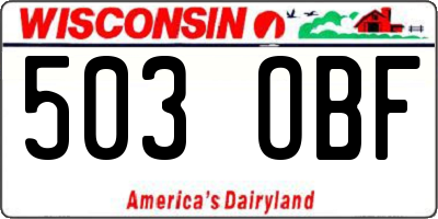 WI license plate 503OBF
