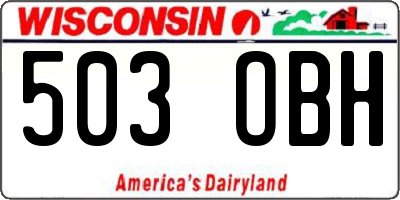 WI license plate 503OBH