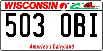 WI license plate 503OBI