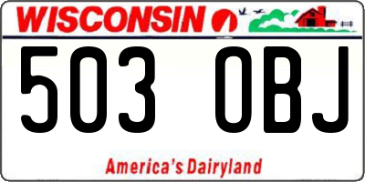 WI license plate 503OBJ