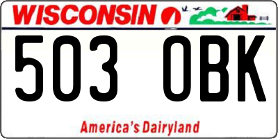 WI license plate 503OBK