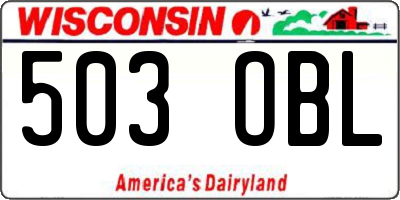 WI license plate 503OBL