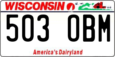 WI license plate 503OBM