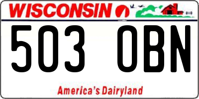 WI license plate 503OBN