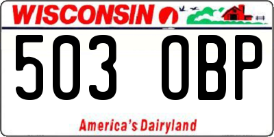WI license plate 503OBP