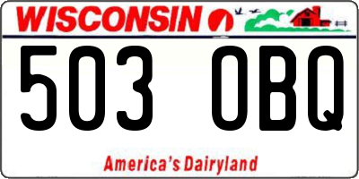 WI license plate 503OBQ