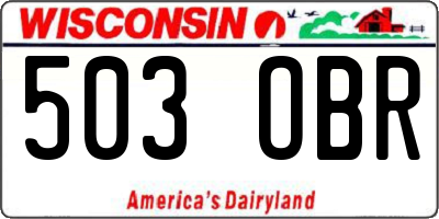 WI license plate 503OBR
