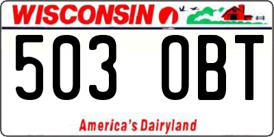 WI license plate 503OBT