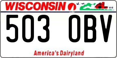 WI license plate 503OBV