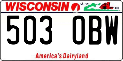 WI license plate 503OBW