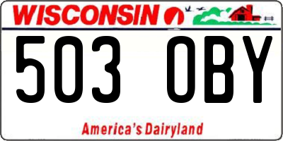 WI license plate 503OBY