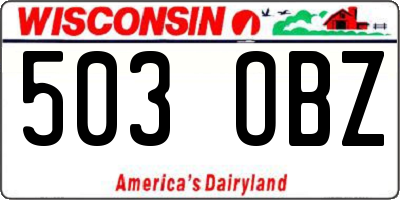 WI license plate 503OBZ