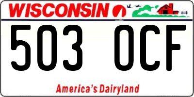 WI license plate 503OCF