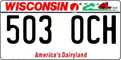 WI license plate 503OCH