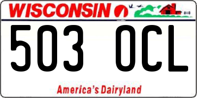 WI license plate 503OCL