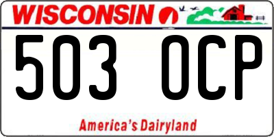 WI license plate 503OCP