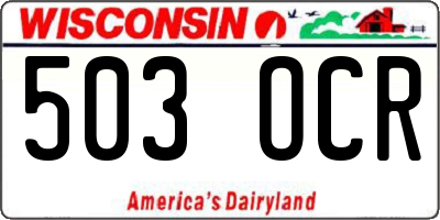 WI license plate 503OCR