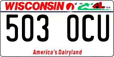 WI license plate 503OCU