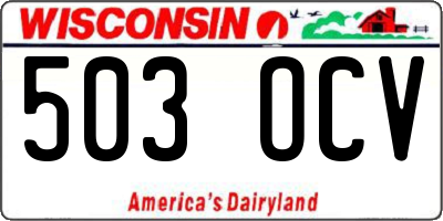 WI license plate 503OCV