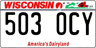 WI license plate 503OCY