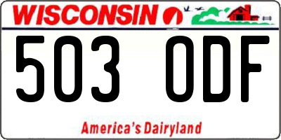 WI license plate 503ODF